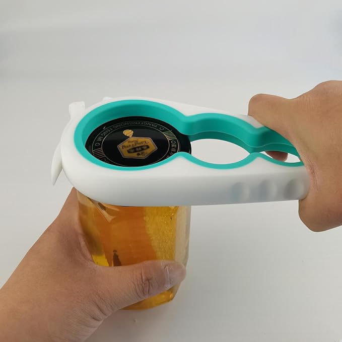 Jar Opener for Weak Hands, 5 in 1 Bottle Opener for Seniors with arthritis | Multifunctional Adjustable Lid Opener with Non-Slip Rubber Gripper Pad – Effortlessly Opens Jars, Bottles & Pop-Top Cans