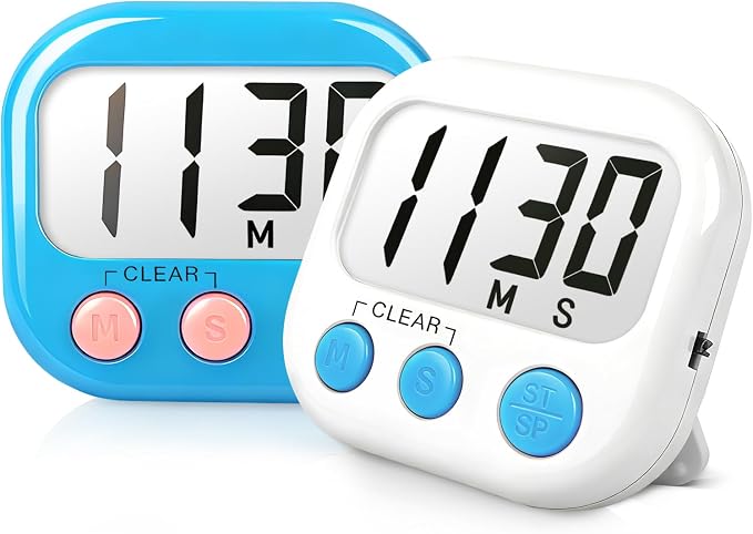 Classroom Timers for Teachers Kids Large Magnetic Digital Timer Teacher Supplies 2 Pack-Blue White