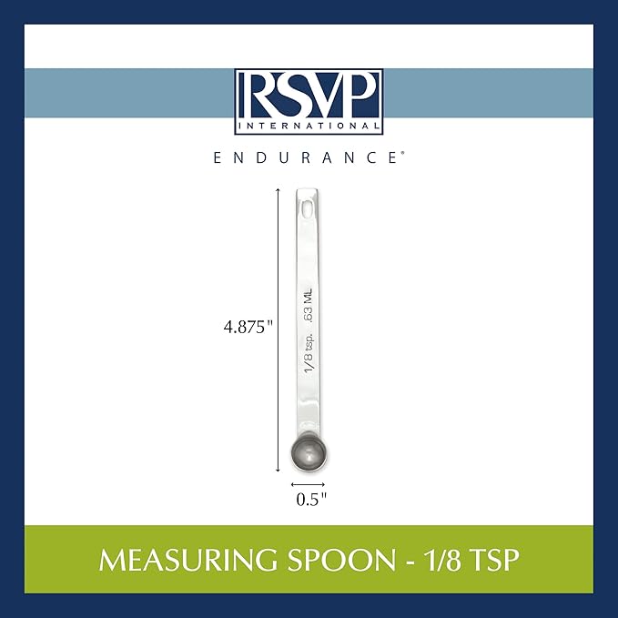 RSVP International Endurance Kitchen Collection Open Stock Measuring Spoon, Stainless Steel, Dishwasher Safe, 1.125-Teaspoon