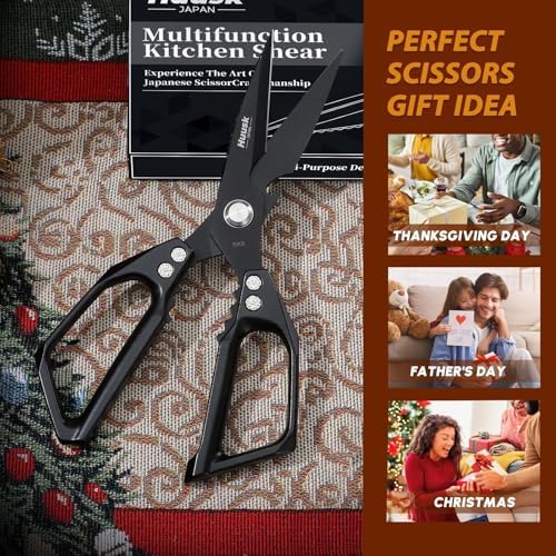 HUUSK Kitchen Scissors for Food, Multifunction Kitchen Shears Heavy Duty