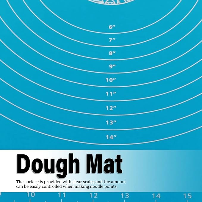 Non Stick Silicone Dough Mat, Silicone Non Stick Rolling Kneading Dough Pad Mat with Scales Kitchen Baking Accessories Silicone Pastry Mat for Baking (50 * 70cm)