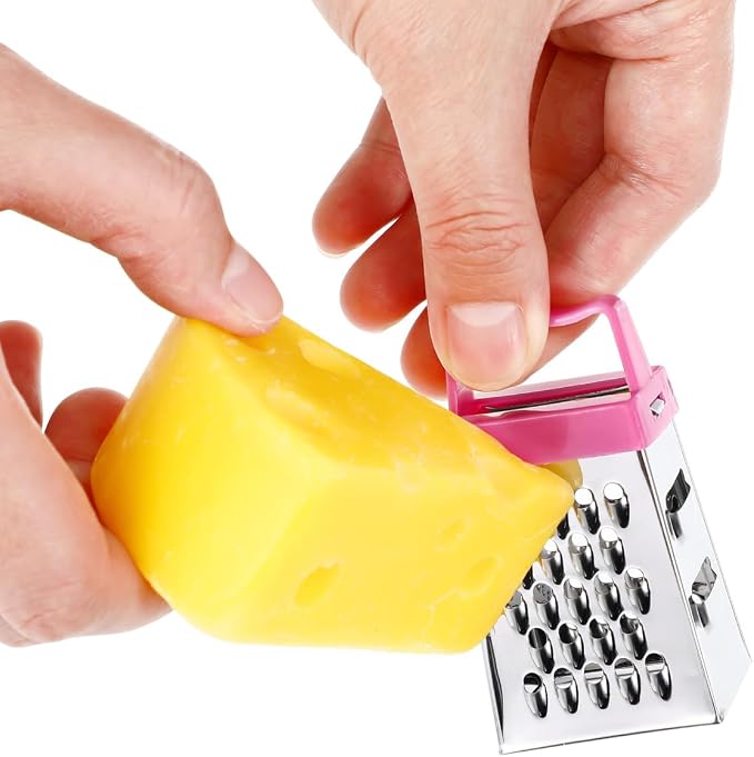 Ciieeo 12 Pcs Mini Cheese Grater Box Set Stainless Steel Graters for Kitchen with Handle Handheld Vegetable Grater for Cheese Fruits and Vegetables Compact 2.63 X 1.45 X 4.25 in