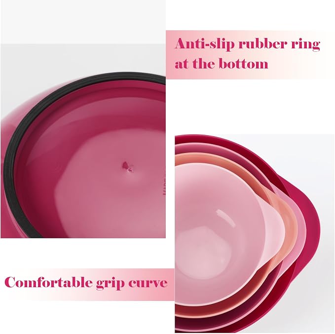 BoxedHome Classic Mixing Bowls Set of 4 | BPA Free Plastic, Microwave Safe