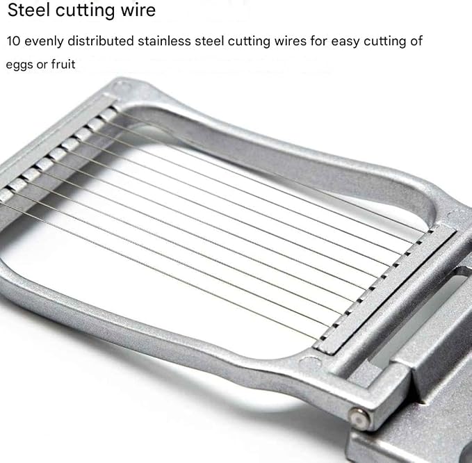 OCHI Stainless Steel Egg Slicer, Heavy Duty Aluminum Cutter for Hard Boiled Eggs, Dishwasher Safe, Perfect for Strawberries & Soft Fruits