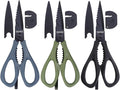 3-pack Kitchen Scissors All Purpose, Heavy Duty Kitchen Shears with Sheath & Sharpener, Sharp Safety herb scissor, Dishwasher Safe Shears for Food, No Rust Titanium Scissors for Office