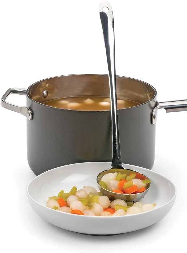 RSVP International Endurance Kitchen Collection Pierced Straining Tools, Ladle, 18/8 Stainless Steel