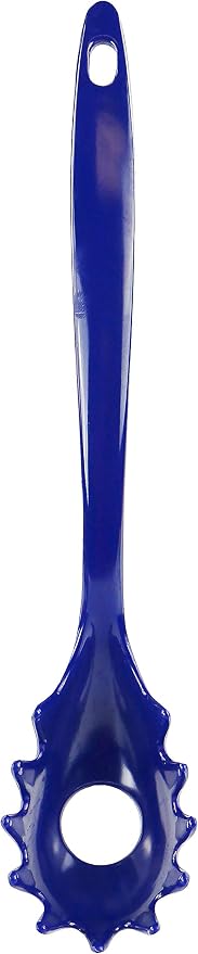 Spaghetti Spoon, Pasta Server, Fork with Ergonomic Handle, Heat Resistant, BPA Free,11.5 inch Melamine Utensil by Reston Lloyd, Indigo