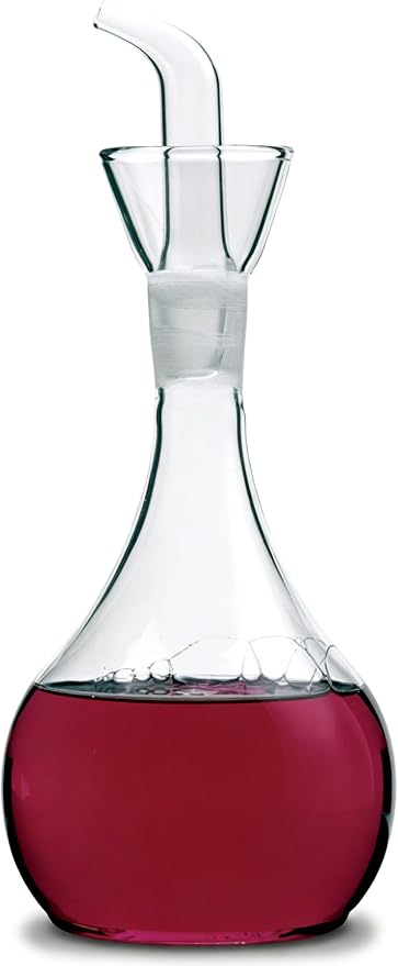 ELETON Planet Pear 14 oz Glass No Drip Oil Dispenser for Kitchen and BBQ | Clear Borosilicate Glass