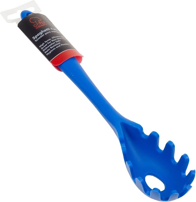 Chef Craft Premium Silicone Spaghetti/Pasta Fork, 11.5 inch, Blue (Pack of 2)
