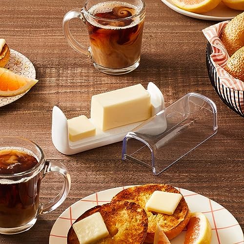 Chef’n Slice'n Store Butter Dish with Built-In Slicer Lid – Fits Long & Short Sticks, Measurement Marks Included – Keeps Butter Fresh & Ready to Slice