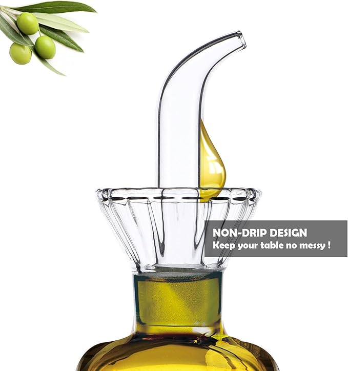 9 oz/250 ml Glass All-Purpose Cruet, Glass Oil Decanter and Cruet for Kitchen and BBQ oil dispenser bottle for kitchen Cooking Oil Dispenser Oil Bottle