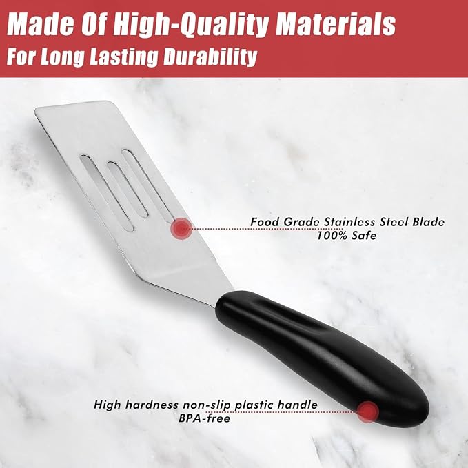 1 X Pampered Chεf Mini-Serving Spatula #2622, Pampered Mini Chef Stainless Steel Cutter and Turner for Serving, Flipping, Small Icing, Metal Grill Spatula for Brownies, Pancakes, Pie, Cookies etc.