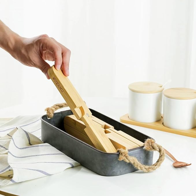 Natural Foldable Bamboo Trivet Set - 2 Trivets, Hot Pads Trivet, Table Solid Bamboo Wood Trivets for Hot Dishes, Pot, Bowl, Teapot, Hot Pot Holders (10 Inch)