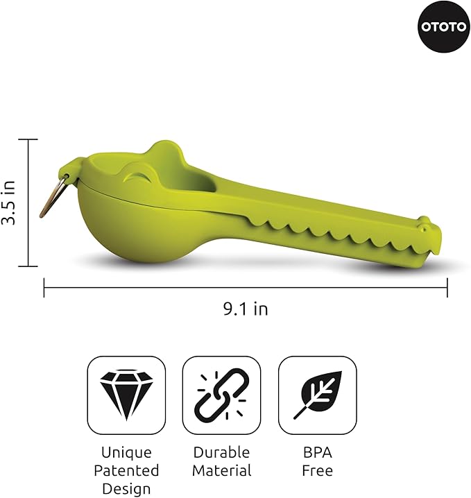 OTOTO Lemongator Lemon Juicer Hand - Easy to Hold Lemon Squeezer Manual for Lemon, Lime, Oranges - BPA Free, Dishwasher Safe Citrus Juicer Hand Press Manual - Fun Kitchen Gadgets & Tools
