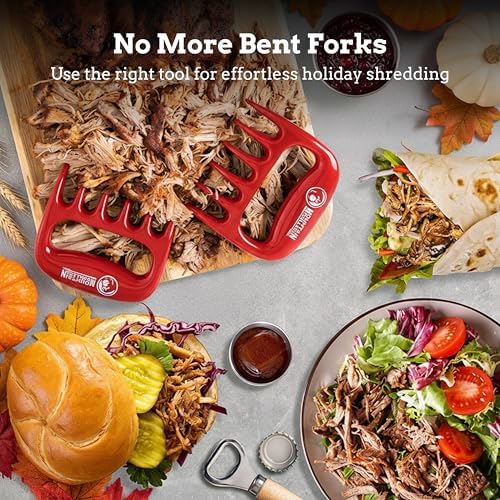 Mountain Grillers 2 Pack Bear Meat Claws - Heat Resistant and Durable Meat Shredder Claws for Pulled Pork, Chicken, and Beef - Ergonomic Handle for Grilling and Smoking - Essential Smoker Accessories