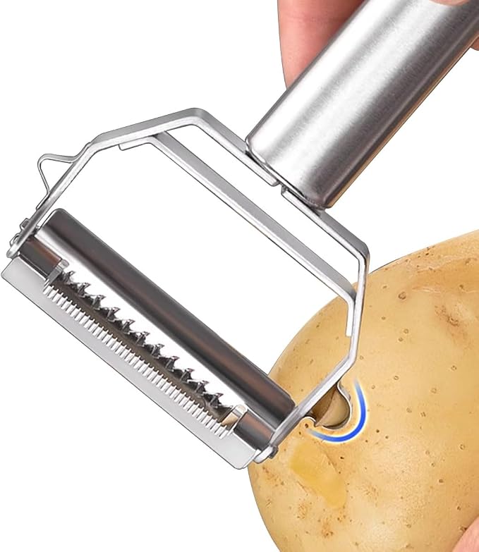 Julienne & Vegetable Peeler,Non-slip Stainless Steel Handle,greate for peeling Carrot, zucchini,Potato,Tomato,Melon and Fruits