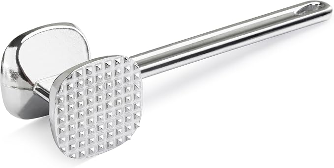 New Star Foodservice Heavy Duty Cast Aluminum Meat Tenderizer, 10 Inch Dual-Sided Meat Mallet and Pounder, Restaurant Grade Tenderizer for Steak, Chicken, Pork, Beef, and BBQ Prep