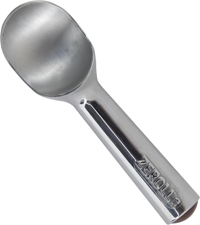 Zeroll, Size 10, in Silver 1010 Original Ice Cream Unique Liquid Filled Heat Conductive Handle Simple One Piece Aluminum Design Easy Release 20 Scoops per, 4-Ounce