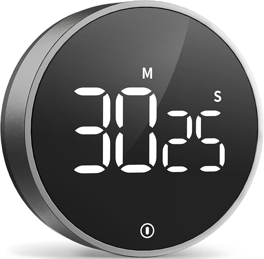 VOCOO Digital Kitchen Timer - Magnetic Countdown Countup Timer with Large LED Display Volume Adjustable, Easy for Cooking and for Seniors and Kids to Use (Space Grey)