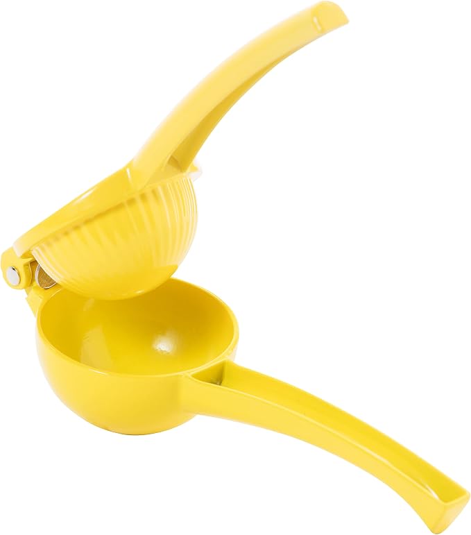 OGGI Citrus Lemon Press- Aluminum Lemon Juicer w/Non-Stick Coating, Ideal Hand Juicer, this Lemon Squeezer is a Great Addition to Your Kitchen Accessories, Yellow