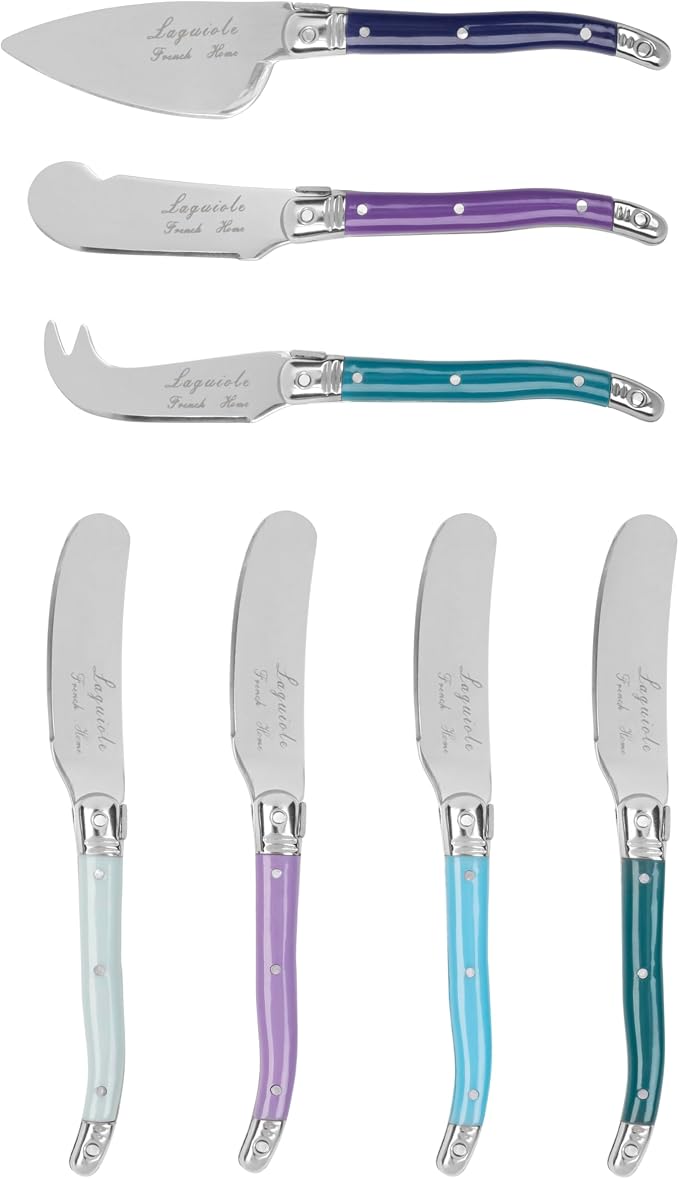 French Home 7-PieceCheeseKnifeSets (Plum Rose)