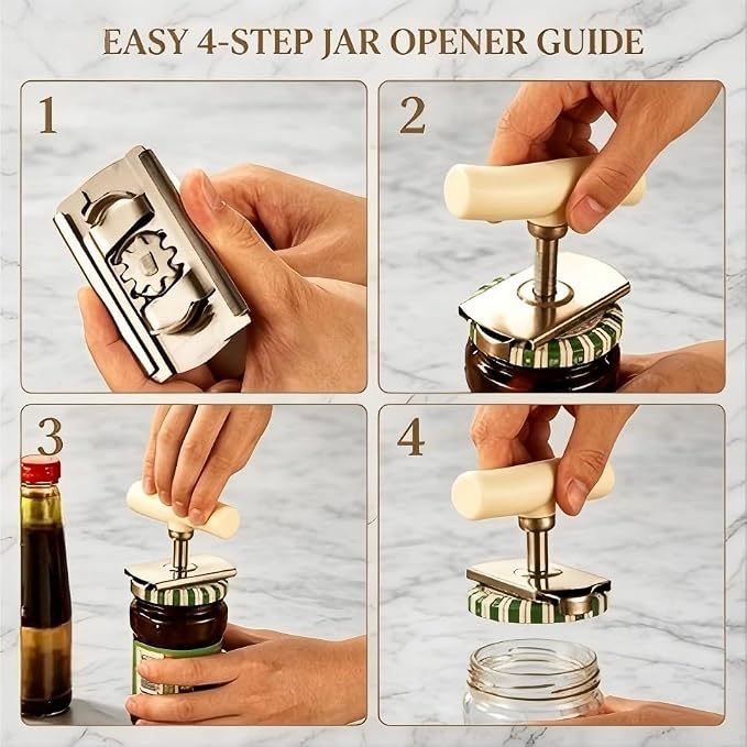 2pc Adjustable Jar Opener, Labor Saving Bottle Lid Gripper Tool, Non Slip Universal Can Opener for Seniors Elderly Weak Hands, Multi Size Kitchen Jar Bottle Cap