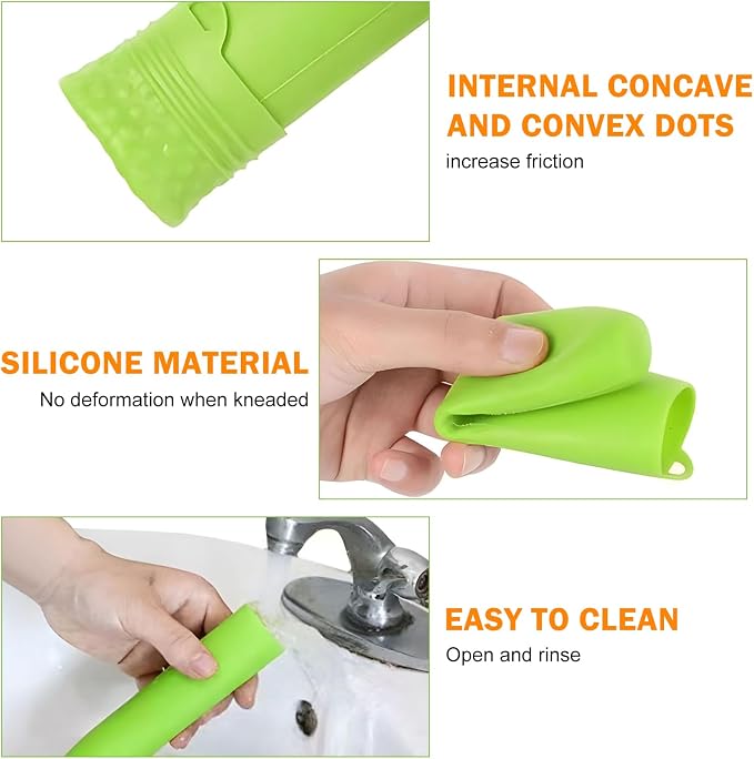 Silicone Garlic Peeler Tube- Garlic Roller Peeling Tube Tool Garlic Odorfree Peel Garlic Easy Roll Tube Useful Kitchen Gadgets (Green)