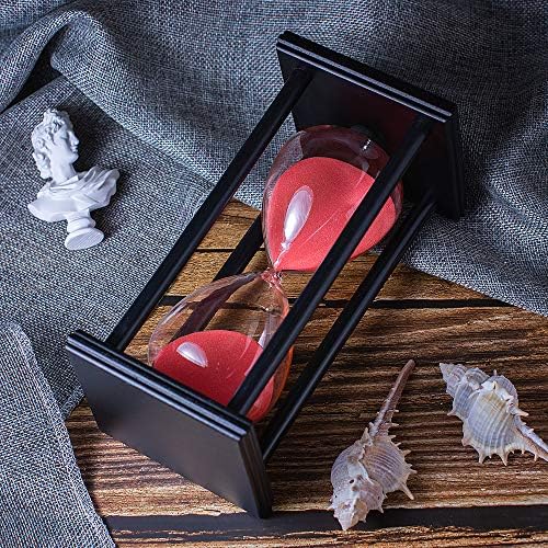 BELLAWARE Hourglass Timer with Red Sand, 45 Minute Wooden Sand Timer
