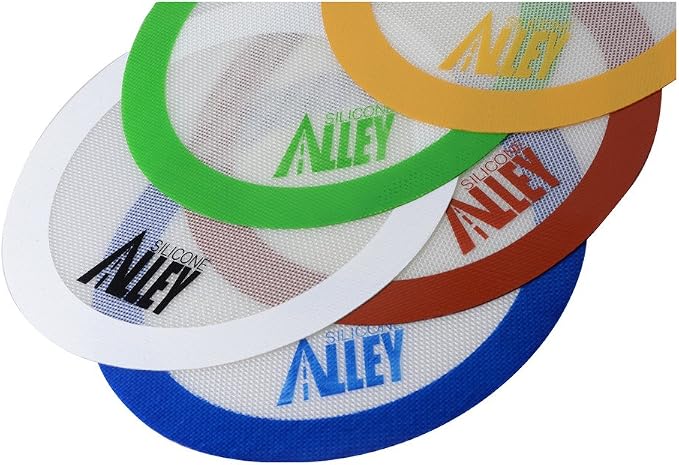 Non-stick Mat Pad [5 Fun Colors] - Silicone Rolling Baking Pastry Placemat Large Round 9.5" - (Value Pack - Set of 5)