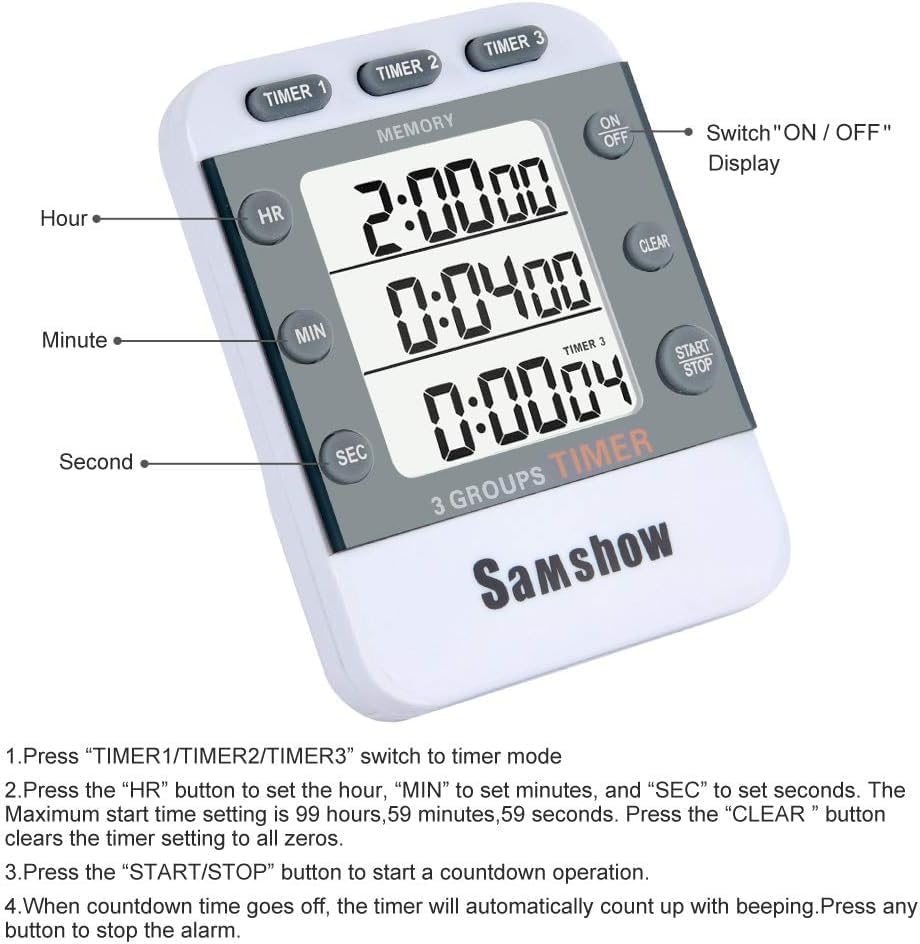 Digital Kitchen Timers for Cooking, 2 Pack