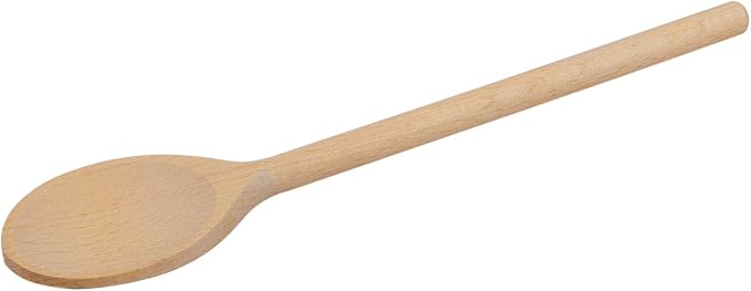 Set of 6 Wooden Spoons (10-Inch) – Natural Beechwood Mixing Spoons for Cooking, Baking & Stirring – Durable Wood Kitchen Utensils for Nonstick Cookware