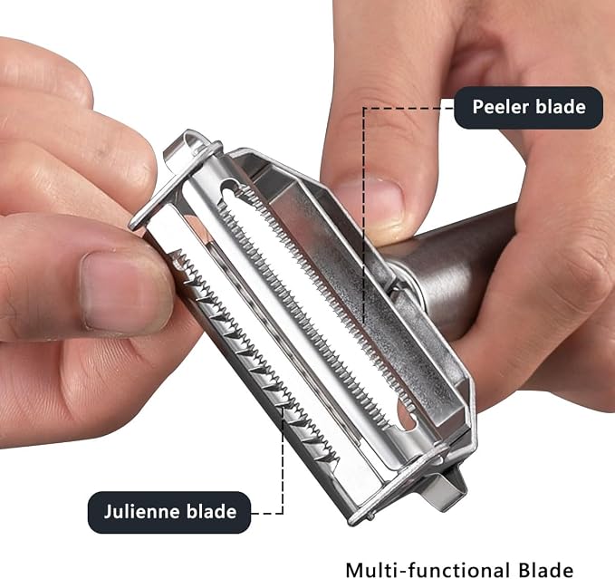 Julienne & Vegetable Peeler,Non-slip Stainless Steel Handle,greate for peeling Carrot, zucchini,Potato,Tomato,Melon and Fruits