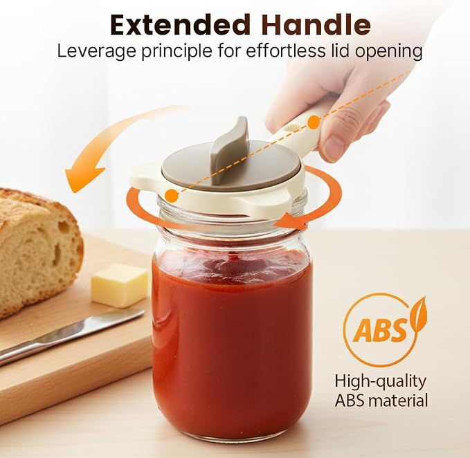 4 in 1 Multi-Purpose Jar Opener, 2026 New Adjustable Three Claw Bottle Opener with Non Slip Teeth, Multi Size Lid Tool for Jars Cans Wine Bottles, Home Kitchen Helper (1pc)