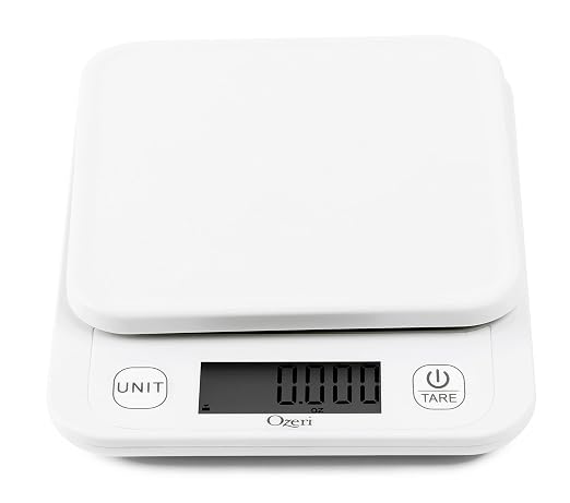Ozeri® Garden and Kitchen Scale II with 420 Variable Graduation Technology® | Measures most delicate garden herbs and greens at 0.1 g for ingredients under 420 grams and 0.5 g for items over 420 grams