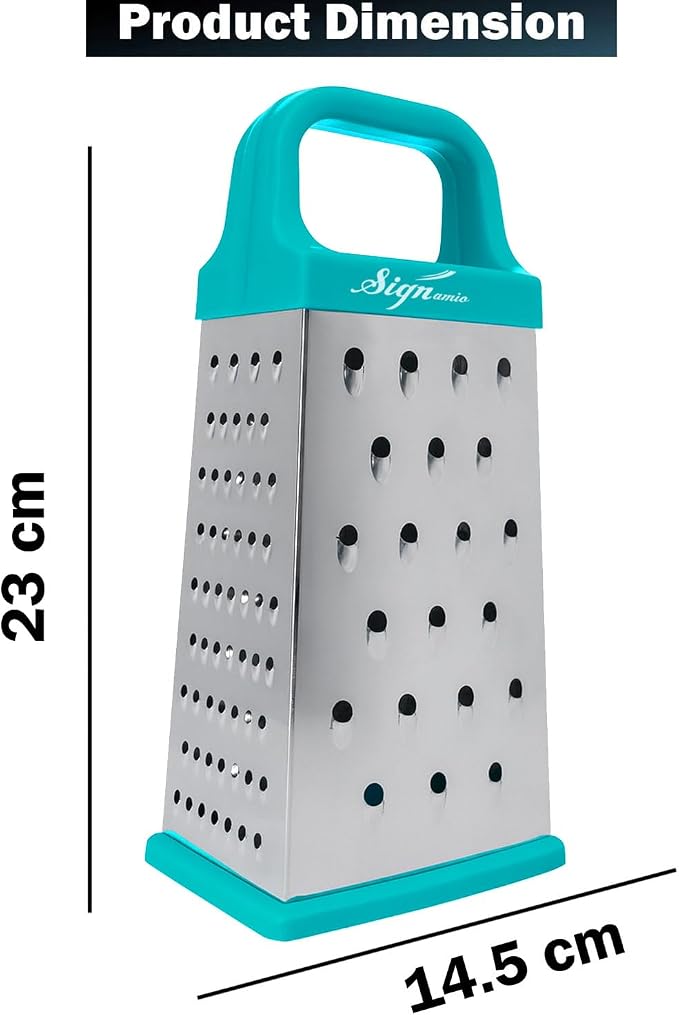 Signamio 5 in 1 Grater Stainless Steel Box, Vegetable Slicer for Kitchen - Multi-Function Carrot Grater Machine, Premium Stainless Steel Design for Effortless and Efficient Food Preparation