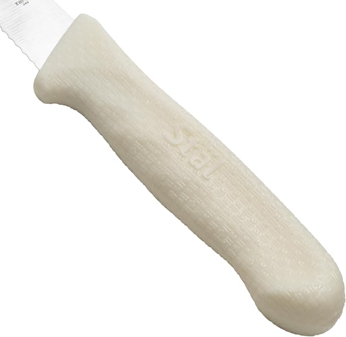 Winco 3.5" Serrated Paring Knives, White PP Hdl, 2pcs/pk