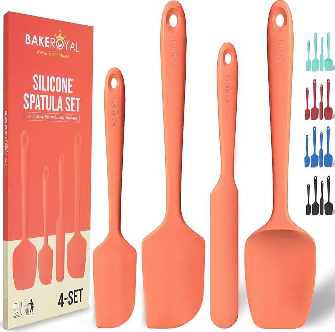 BakeRoyal Silicone Spatulas Set - Orange