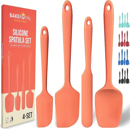 BakeRoyal Silicone Spatulas Set - Orange