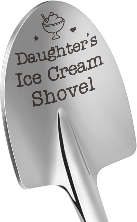 Funny Daughter Gifts from Mom Dad - Daughter's Ice Cream Shovel Spoon, Daughter Birthday Graduation Christmas White Elephant Gifts for Daughter-in-Law Bonus Step Daughters Adults Teen Girls