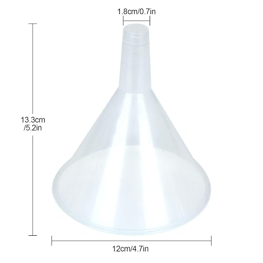 20Pcs Plastic Funnels Set, 4.7 Inch Wide Mouth Clear Plastic Funnels for Filling Water Bottles, Multipurpose Large Funnel with Long Reaching Spout for Liquid, Spices, Powder, Lotion, Oils, Perfume