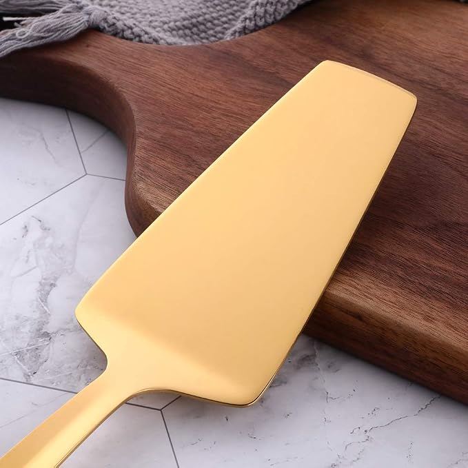 6 Pcs Gold Cake Server, Stainless Steel Titanium Plated Pizza Spatula Professional Shovel Server For Cake/Pie/Pizza, Dishwasher Safe(10.3 inches/26.2cm)