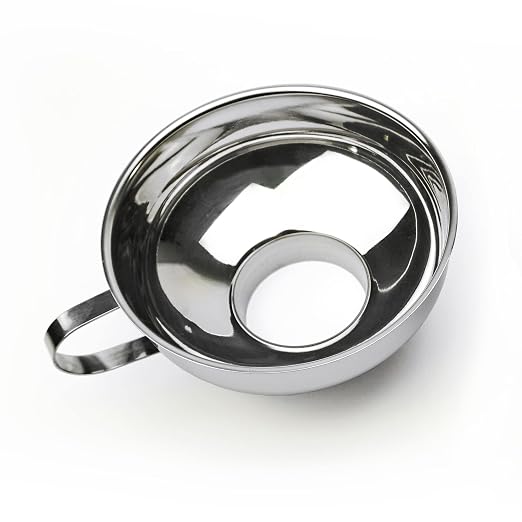 RSVP International Endurance Canning Collection Non-Reactive 18/8 Stainless Steel, Dishwasher Safe, Funnel, 2-1/4"