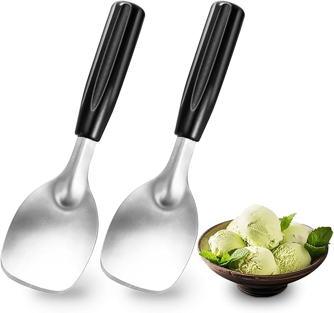 2 Pack Ice Cream Spade - Stainless Steel Flat Ice Cream Paddle, Scooper for Hard or Creamy Dessert Spade Butter Cutter