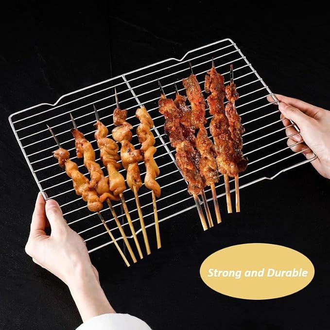 2 Pack CoolingRack, 12.2"x7.9" Heavy Duty Stainless Steel Baking Cookie Cooling Rack Oven Safe Wire Rack for Oven Safe Cooking Grilling (2 Pack)