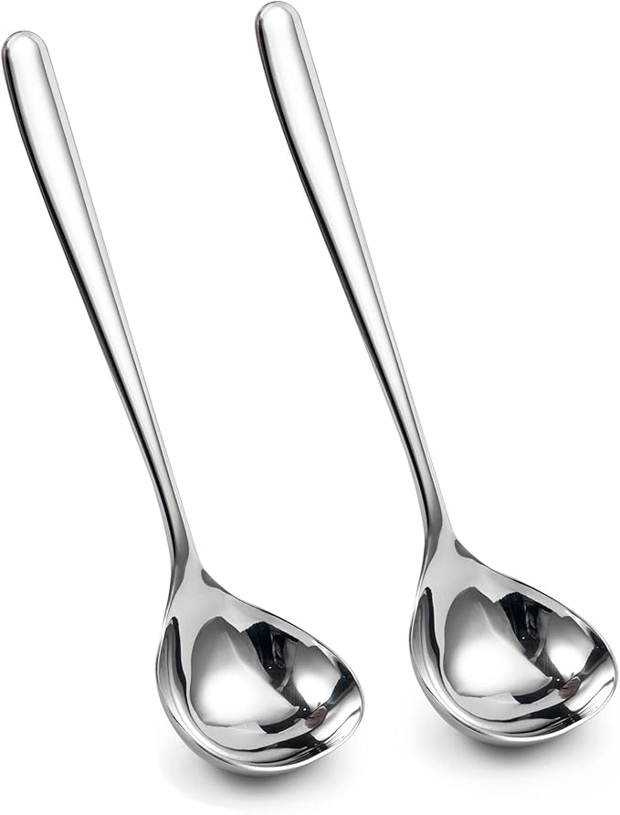 IMEEA 8-Inch Gravy Ladle SUS304 Stainless Steel Serving Ladle, Set of 2