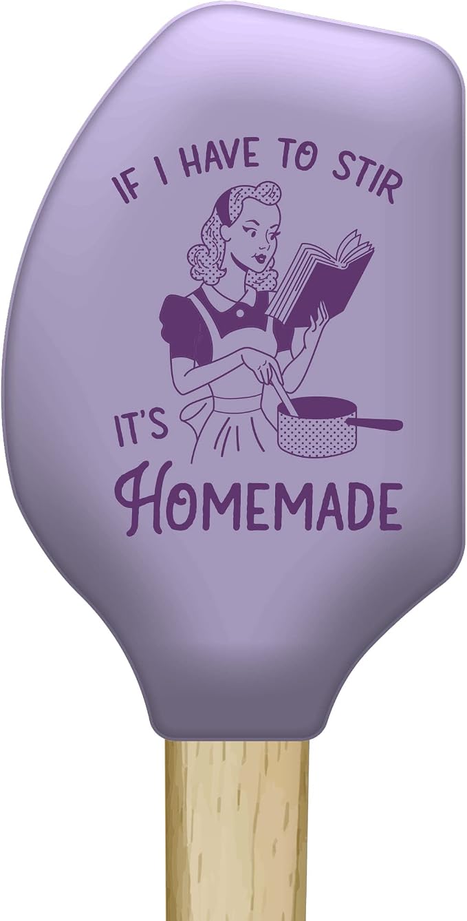 Spatula If I Have to Stir Its Homemade Funny Baking Utensil Humor Cute | Kitchen Gear, Baking Tools, Funny Silicone Scraper Spatula, Graphic , Cool Food, Sarcastic, Sturdy Wood, Novelty Spatulas for