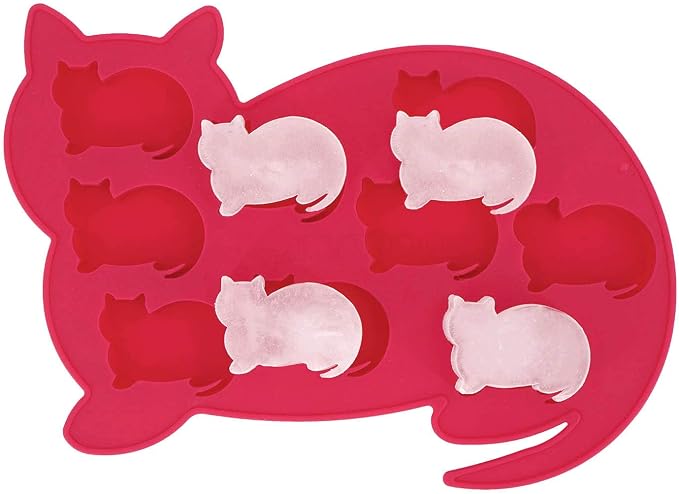 Cat Silicone Ice Cube Tray and Treat Mold, Gifts for cat Lovers, Birthday Presents Mother's Day Father's Day Christmas Gifts for Men Women Cat lovers,2 Pack