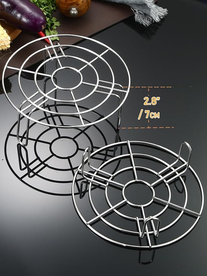Dia 10.8" Round Cooking Rack Stainless Steel Steamer Rack with 2.8" Height Legs Grilling Rack Canning Rack Cooling Rack for Baking Canning Cooking (Height 2.8",11"/28cm)