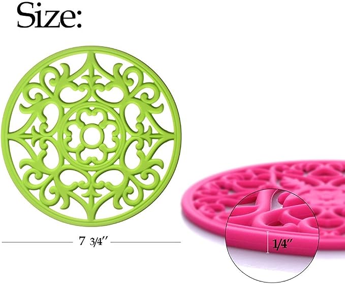 ME.FAN Trivets / Silicone Trivets 3 Pcs Silicone Mats for Hot Dishes / Hot Pots / Hot Pans, Hot Pads to Portect Table and Counter Top - Flexible / Durable / Non Slip (Grey)