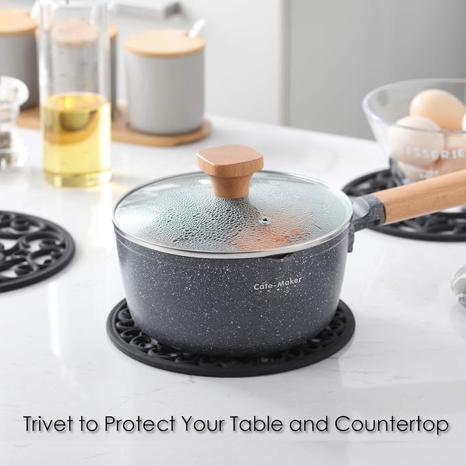 Colinda Silicone Trivet for Hot Dishes, Hot Pot and Pads - Protect Countertop from Hot Pot and Pans Coming Out from the Oven or Stove - Non-Slip & Heat Resistant,Sky Blue,Set of 3